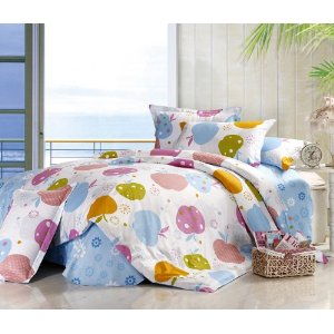 aiyoo 艾语 床上新品 精梳全棉四件套 环保印花工艺 ab版 苹果乐园 适合1.5 1.8米床怎么样,好不好